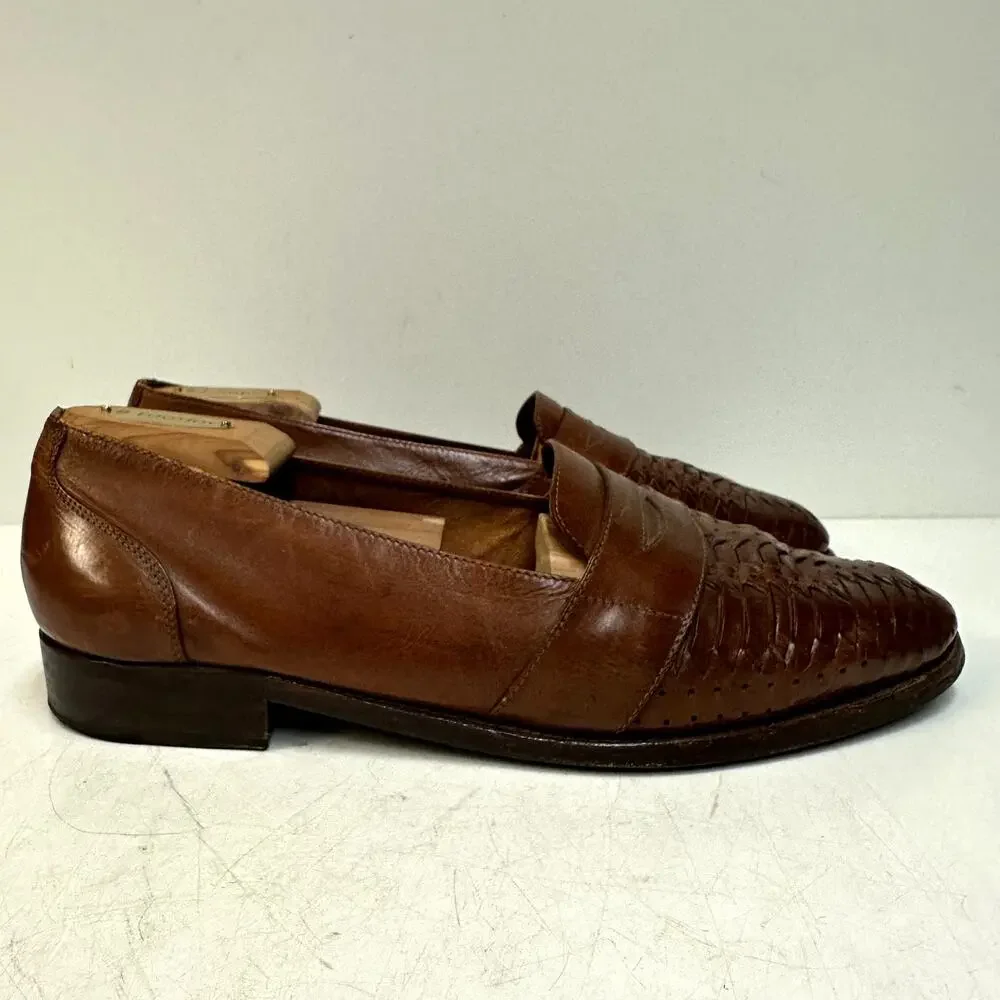 VGUC Polo Ralph Lauren Deerskin Woven Loafer Vintage Made in Italy 10 D